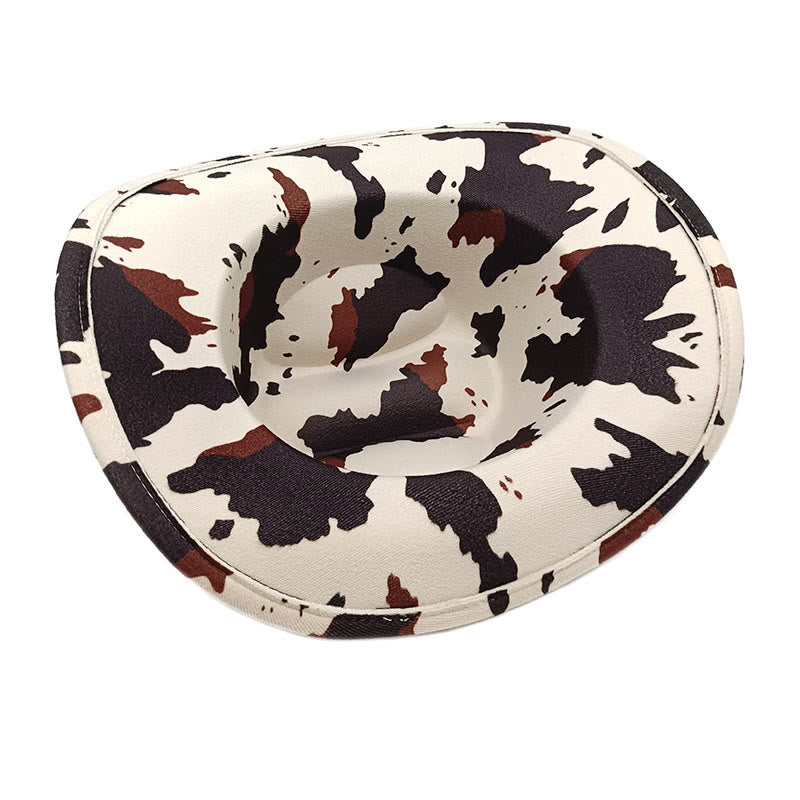 Chapeau de cowboy pour homme, motif vache et ceinture de taureau à longues cornes argentées - image 4