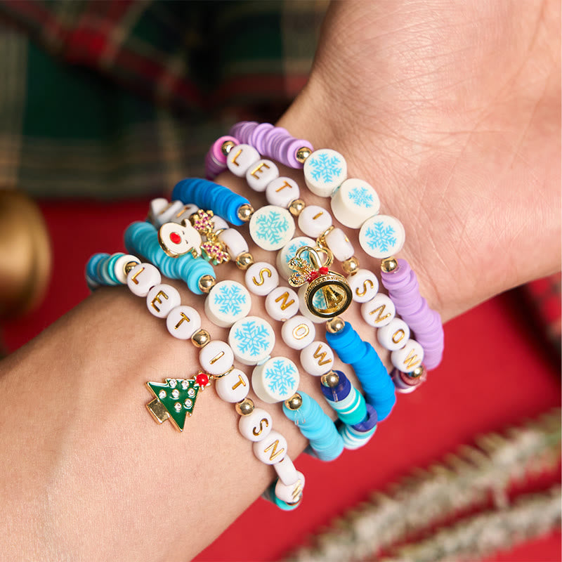 Bracelet de Noël flocon de neige (lot de 6) avec carte de vœux - image 1