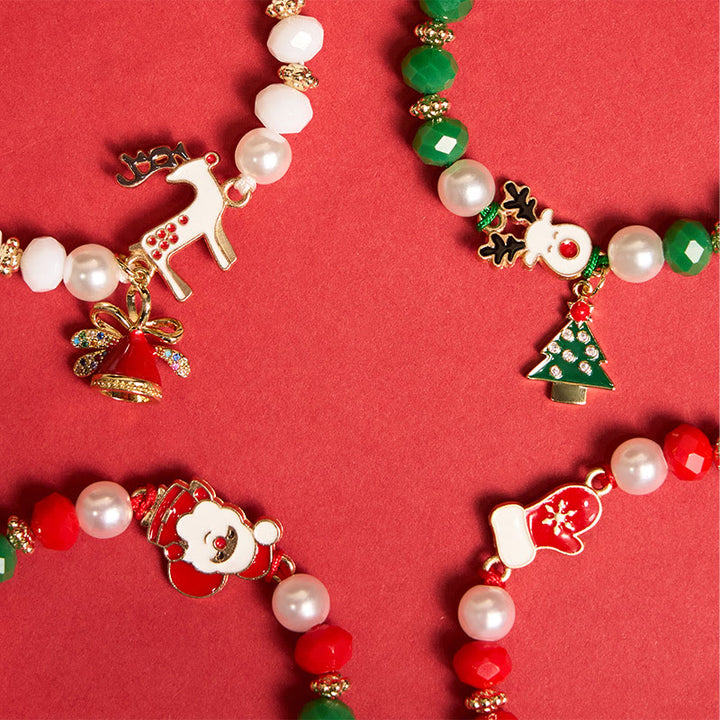 Bracelet de Noël coloré (4 pièces) Père Noël et renne - image 2