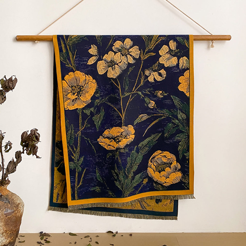 Châle à franges à imprimé floral pour femme - Style n° 1 - image 1