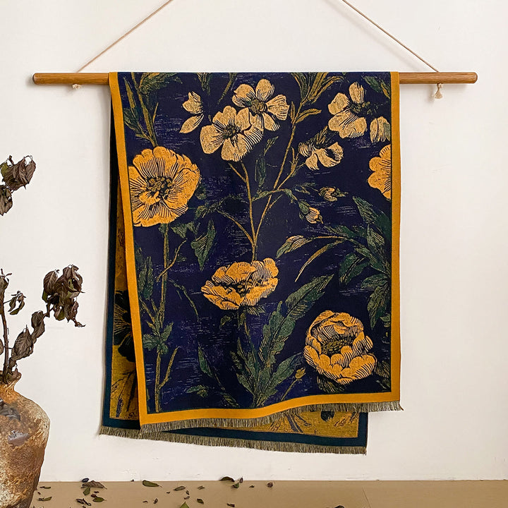 Châle à franges à imprimé floral pour femme - Style n° 1 - image 1