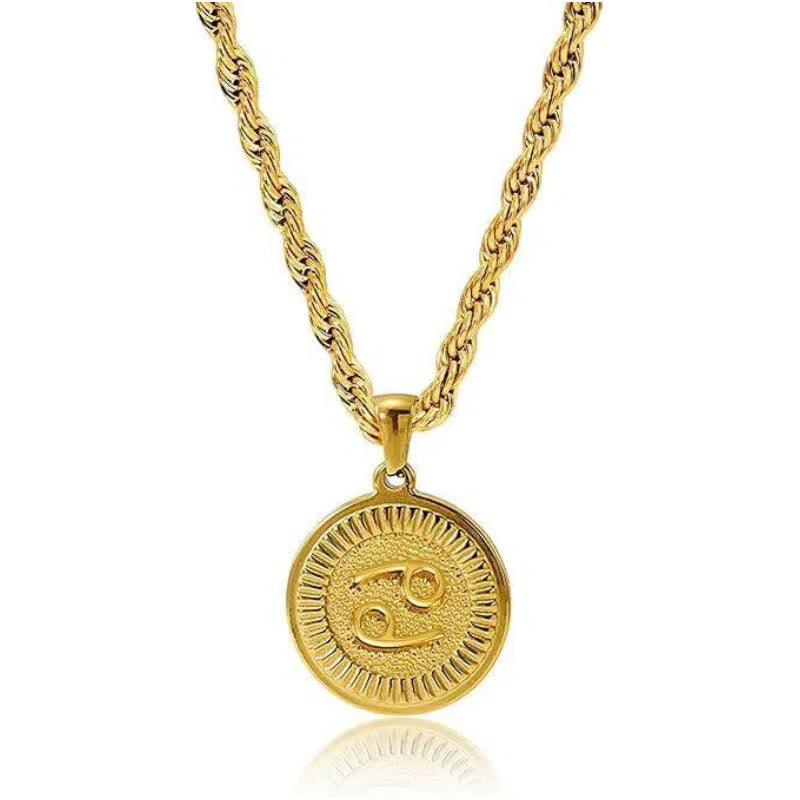 Collier pendentif pièce symbole du zodiaque personnalisé - Cancer - image 4