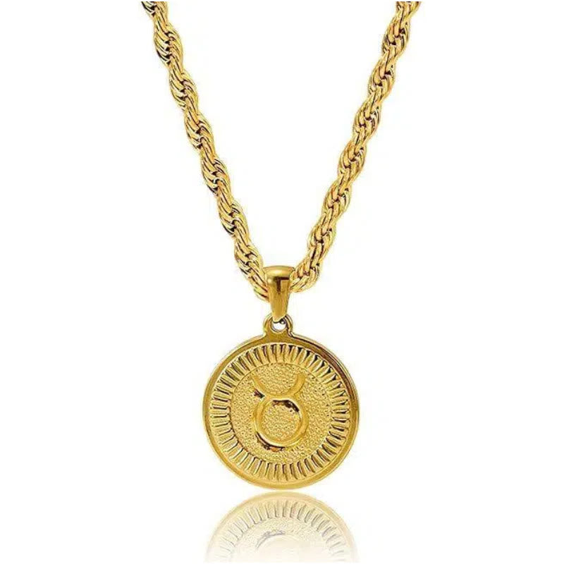 Collier pendentif pièce symbole du zodiaque personnalisé - Gémeaux - image 3