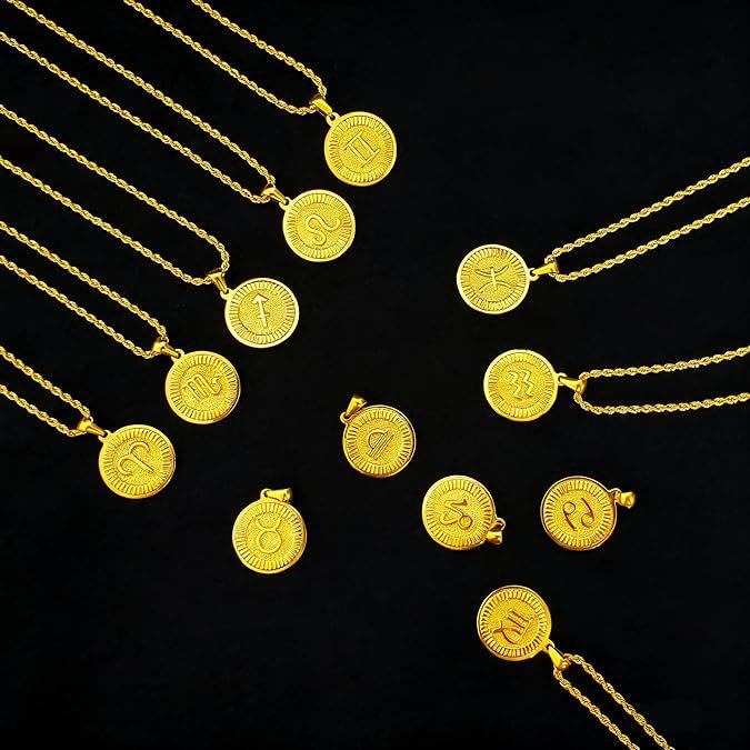 Collier pendentif pièce symbole du zodiaque personnalisé - image 14