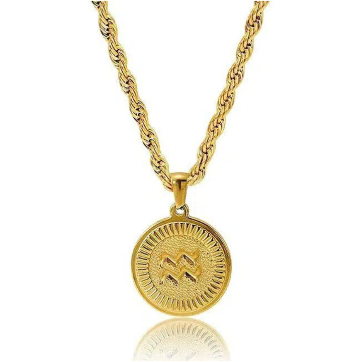 Collier pendentif pièce symbole du zodiaque personnalisé - Capricorne - image 10
