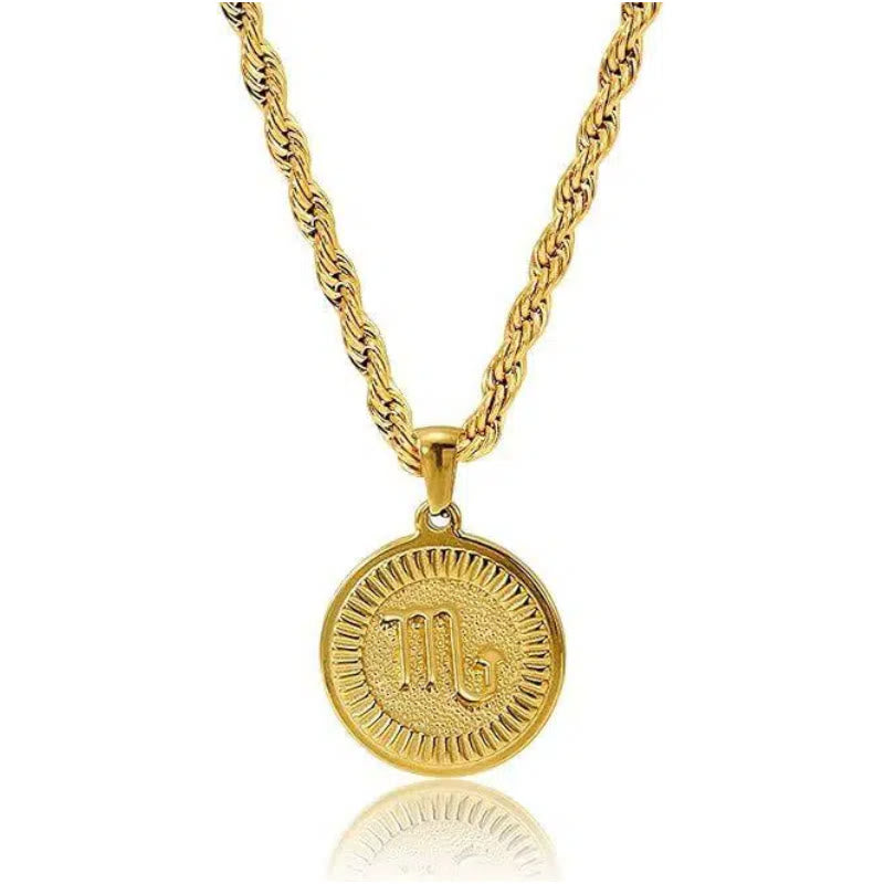 Collier pendentif pièce symbole du zodiaque personnalisé - Poissons - image 12