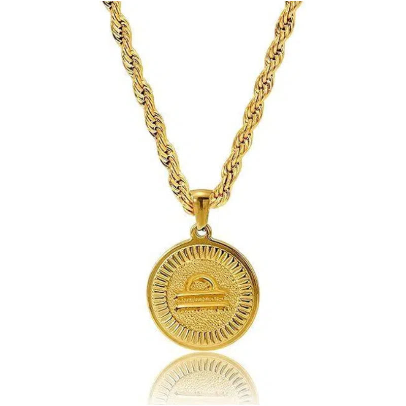 Collier pendentif pièce symbole du zodiaque personnalisé - Verseau - image 11