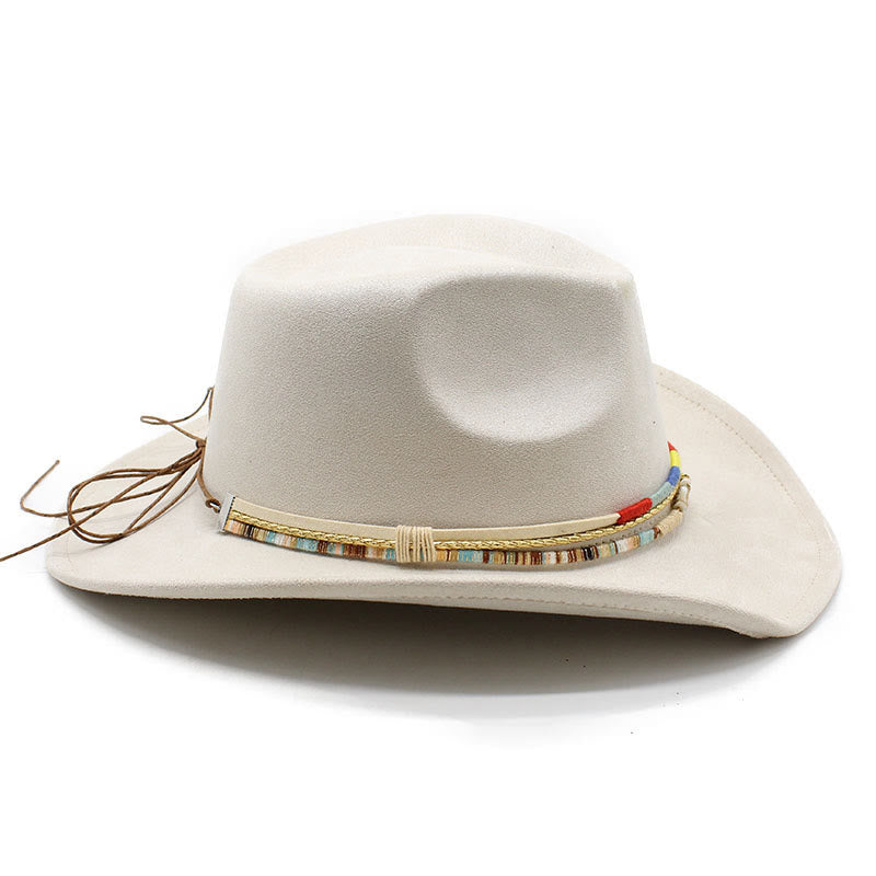 Chapeau de cowboy pour homme à bord en daim orné de perles - image 6