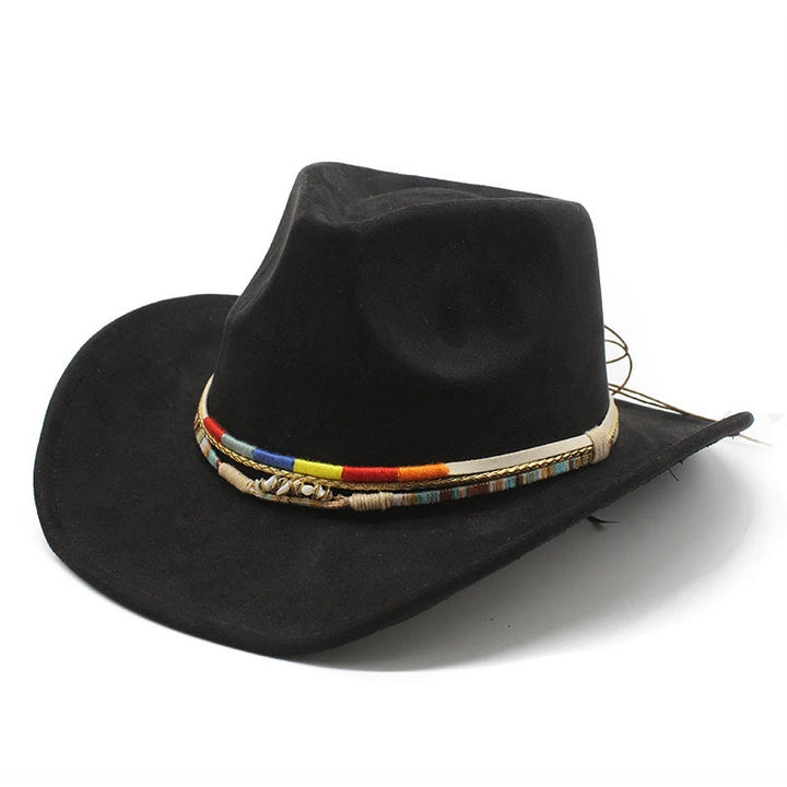 Chapeau de cowboy pour homme à bord en daim orné de perles - Noir - M (22"-22 7/8") - image 7