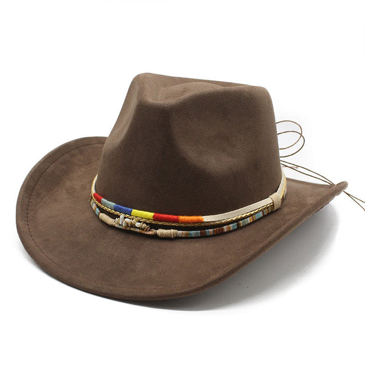 Chapeau de cowboy pour homme à bord en daim orné de perles - Brun - M (22"-22 7/8") - image 8