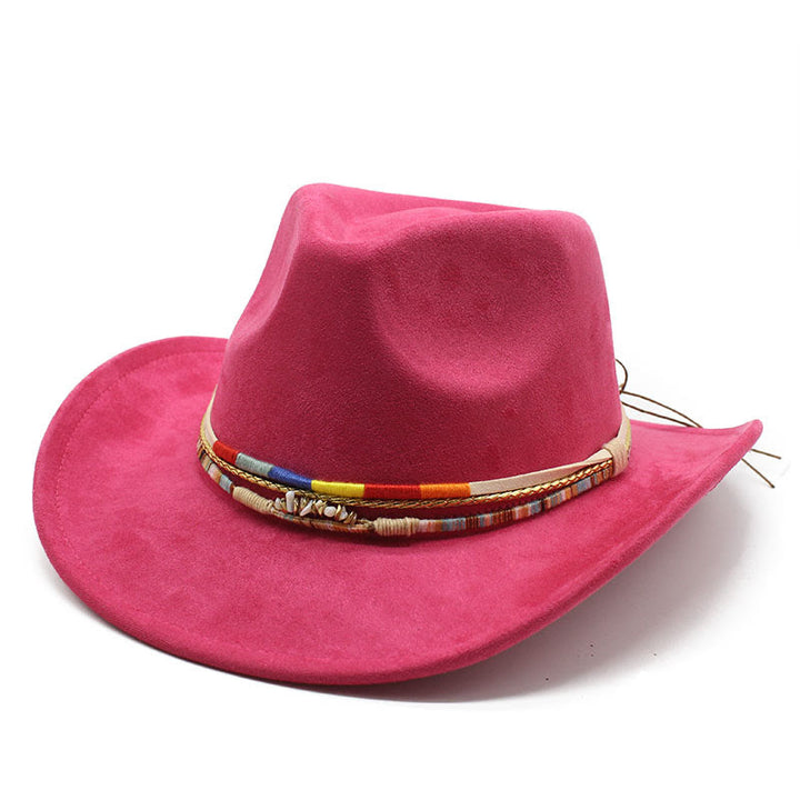 Chapeau de cowboy pour homme à bord en daim orné de perles - Fuchsia - M (22"-22 7/8") - image 9