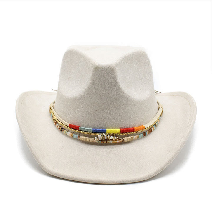 Chapeau de cowboy pour homme à bord en daim orné de perles - image 5