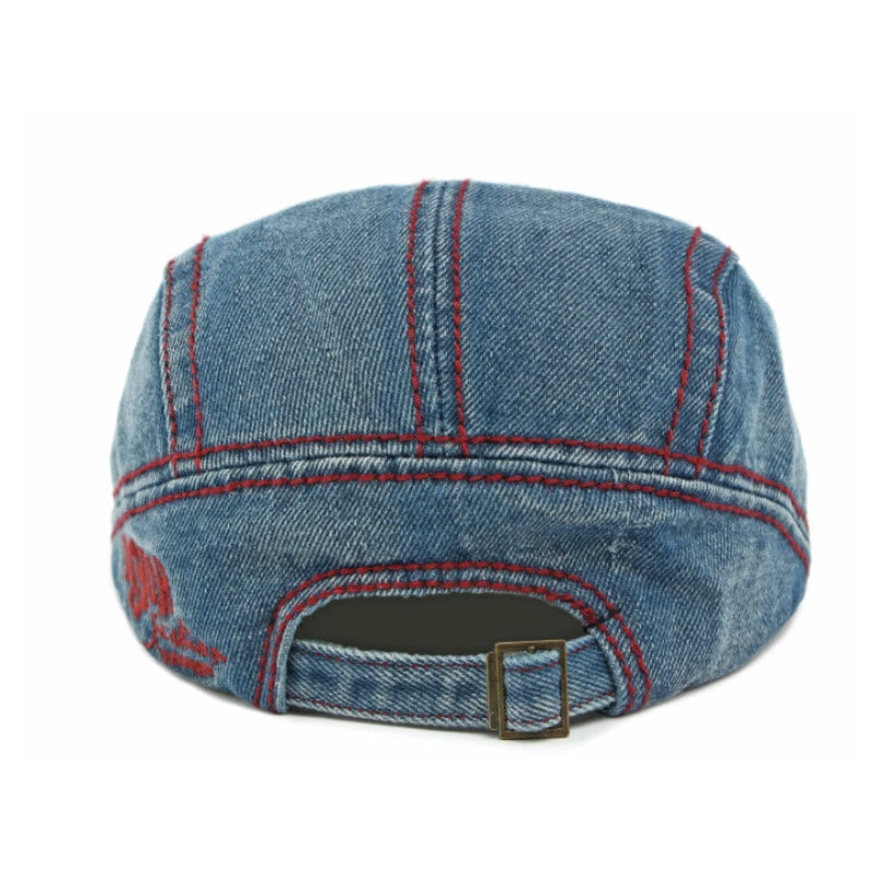 Béret homme en denim brodé d'une étoile - image 4