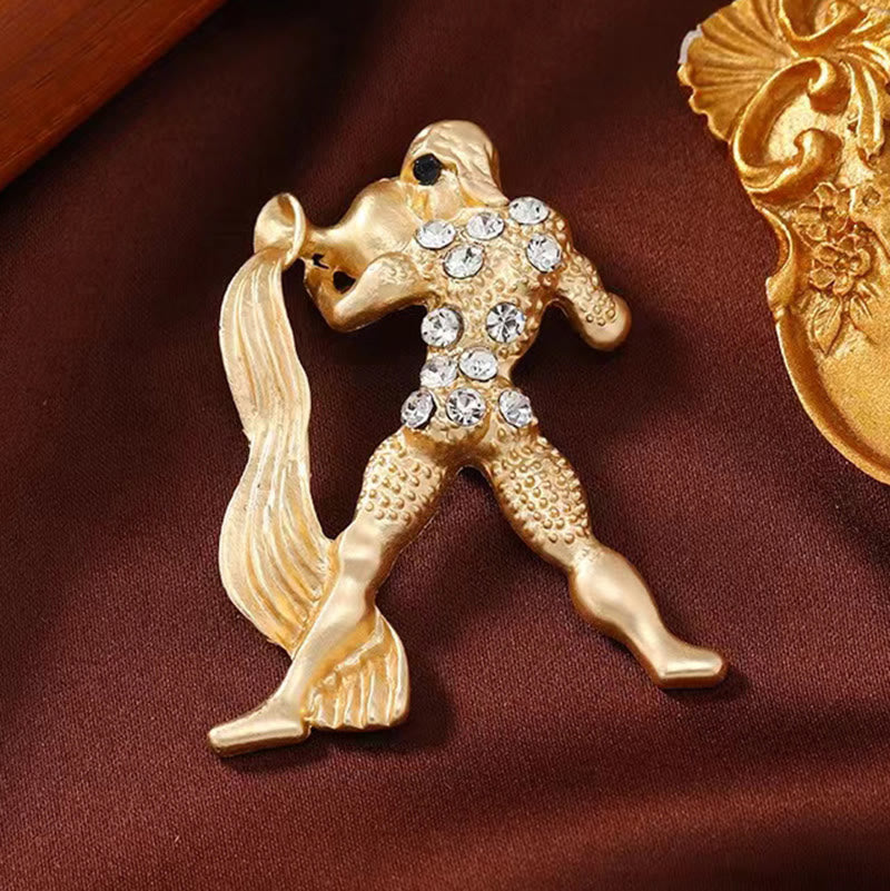 Broche en or ornée de diamants représentant le signe du zodiaque - image 21