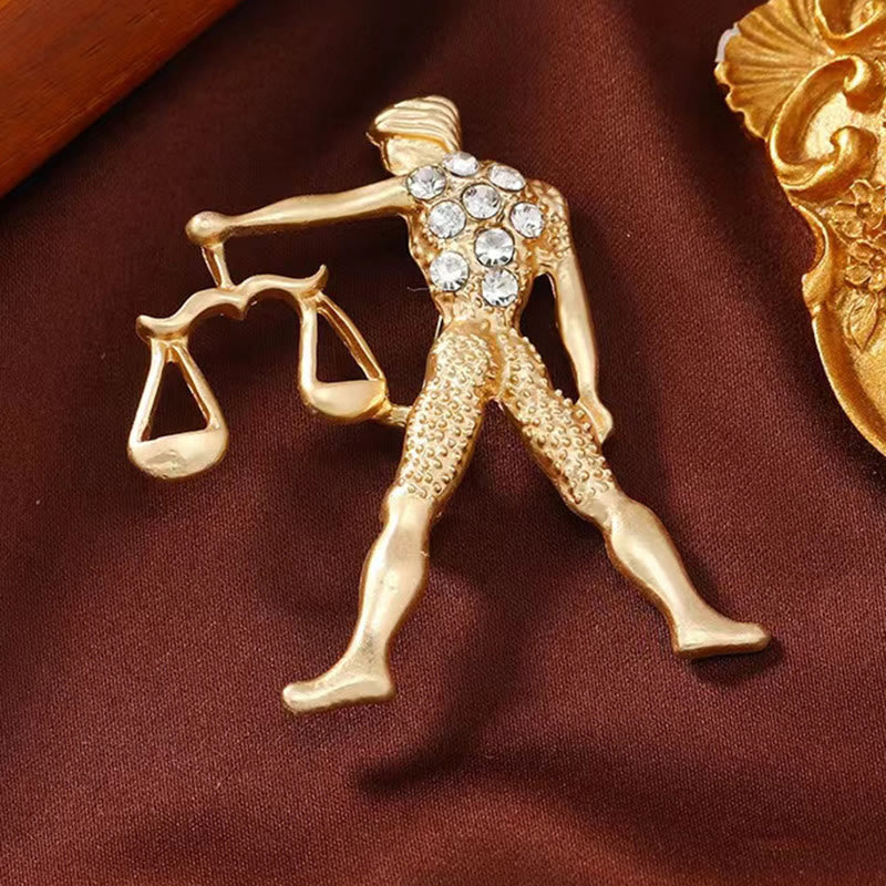 Broche en or ornée de diamants représentant le signe du zodiaque - image 14