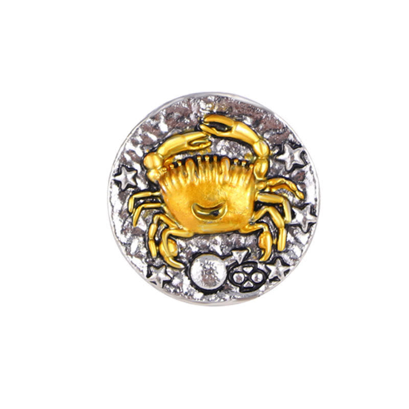 Boutons ronds en alliage à motif étoilé rétro signe du zodiaque - Cancer - image 5