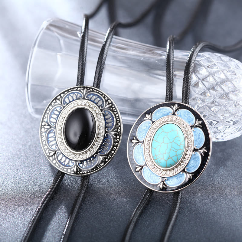 Cravate bolo vintage en onyx et émail - image 10