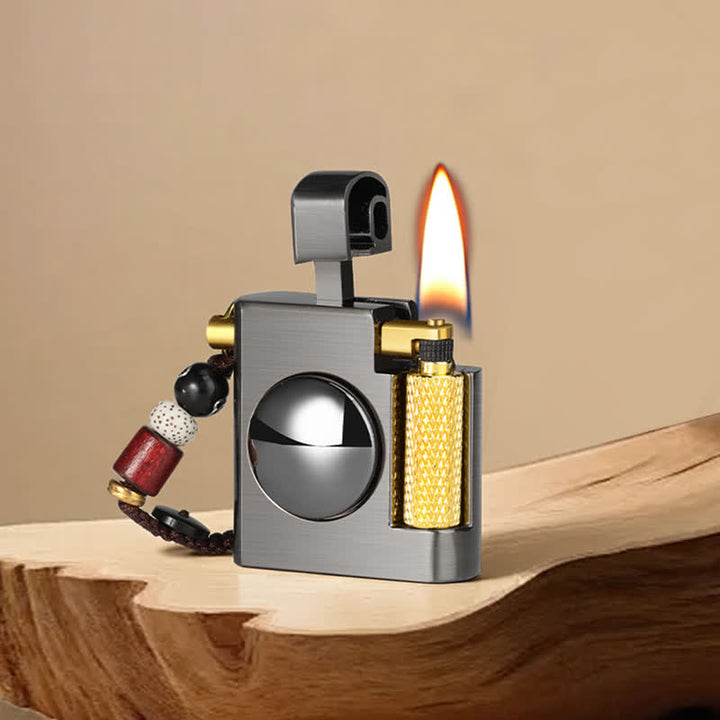 Briquet à pétrole gonflable à décompression carrée rotative - Noir - image 12