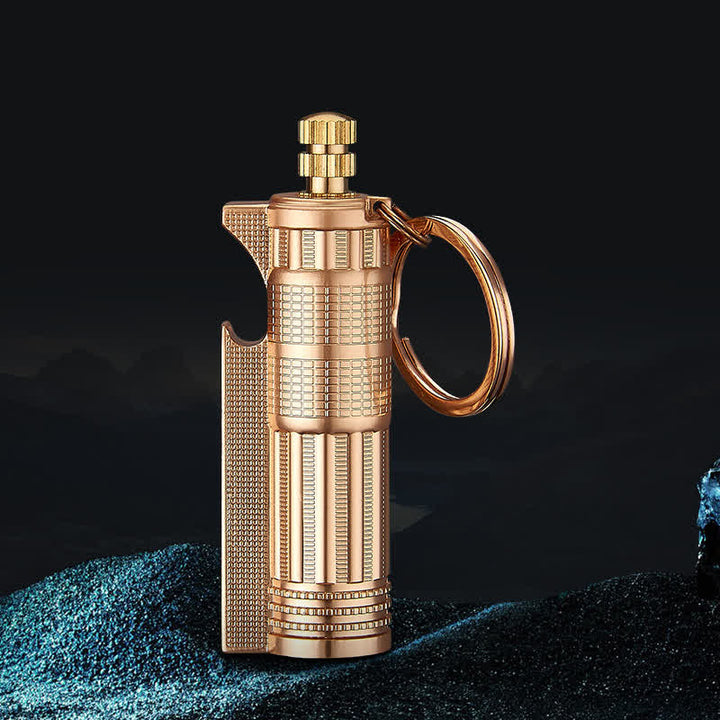 Ouvre-bouteille multifonctionnel, briquet à huile rechargeable pour allumettes - Or - image 12