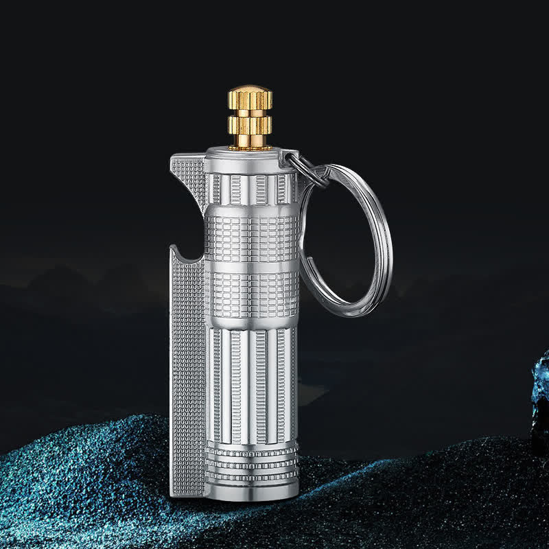 Ouvre-bouteille multifonctionnel, briquet à huile rechargeable pour allumettes - Argent - image 13