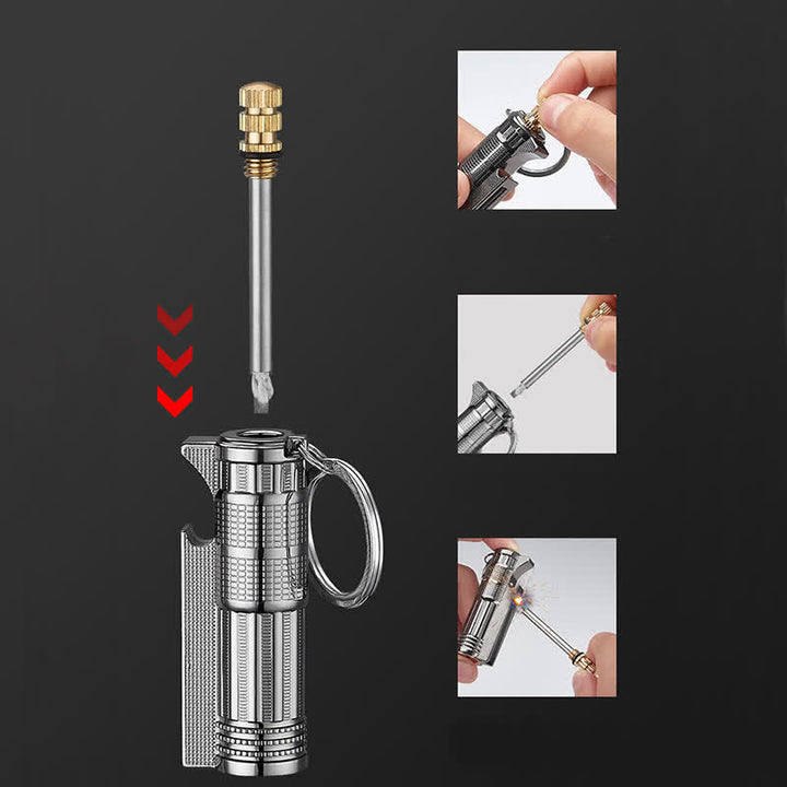 Ouvre-bouteille multifonctionnel, briquet à huile rechargeable pour allumettes - image 6