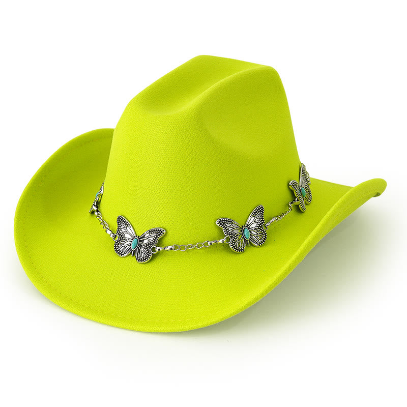 Chapeau de cowboy pour homme avec garniture de chaîne papillon - Jaune - M (22"-22 7/8") - image 15