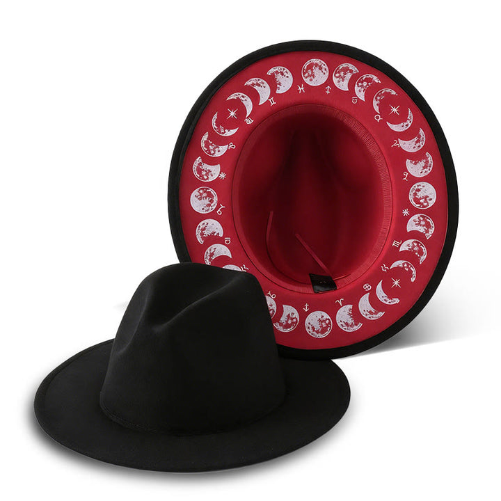 Chapeau de cowboy créatif pour homme, inspiré des phases de la lune et de l'astrologie - Style n° 1 - M (22"-22 7/8") - image 0