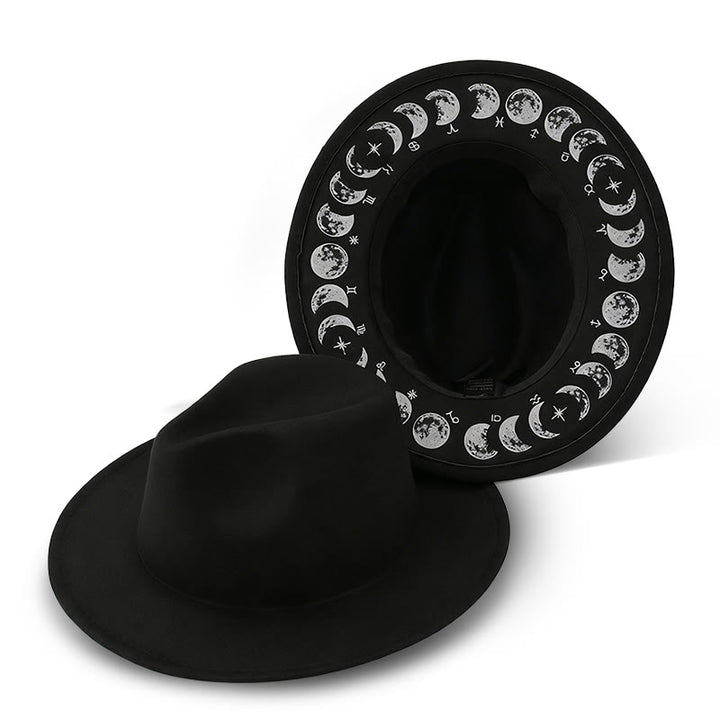 Chapeau de cowboy créatif pour homme, inspiré des phases de la lune et de l'astrologie - Style n° 2 - M (22"-22 7/8") - image 4