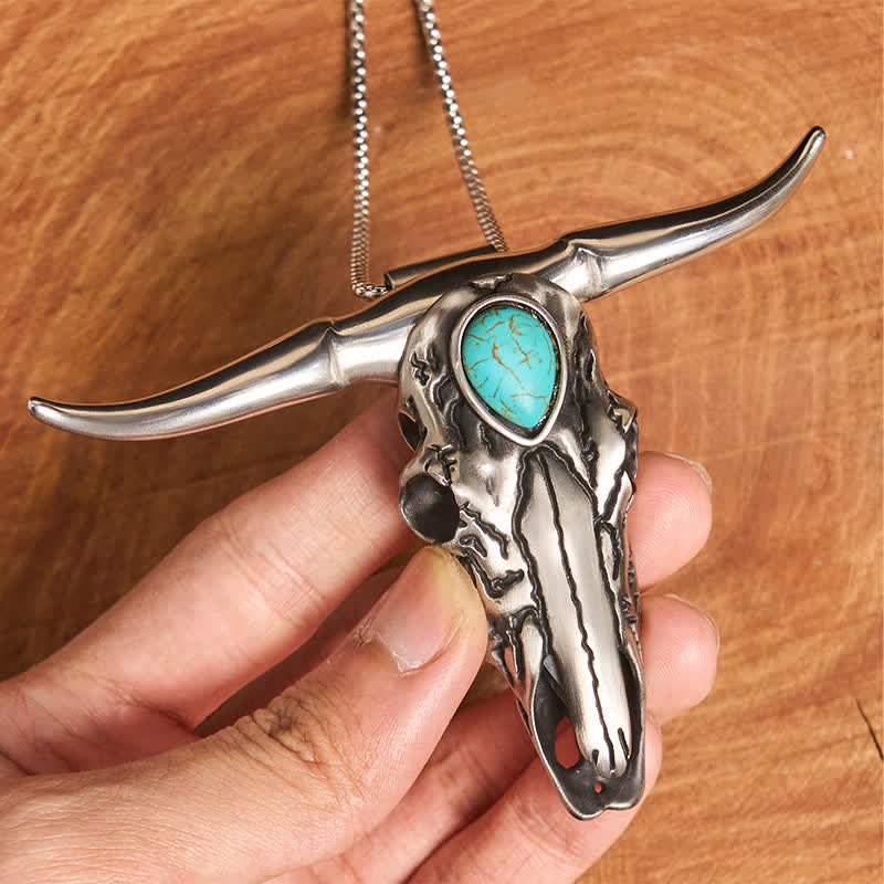 Ensemble pendentif taureau turquoise avec boucle de couteau cachée et initiales (à faire soi-même) - image 3