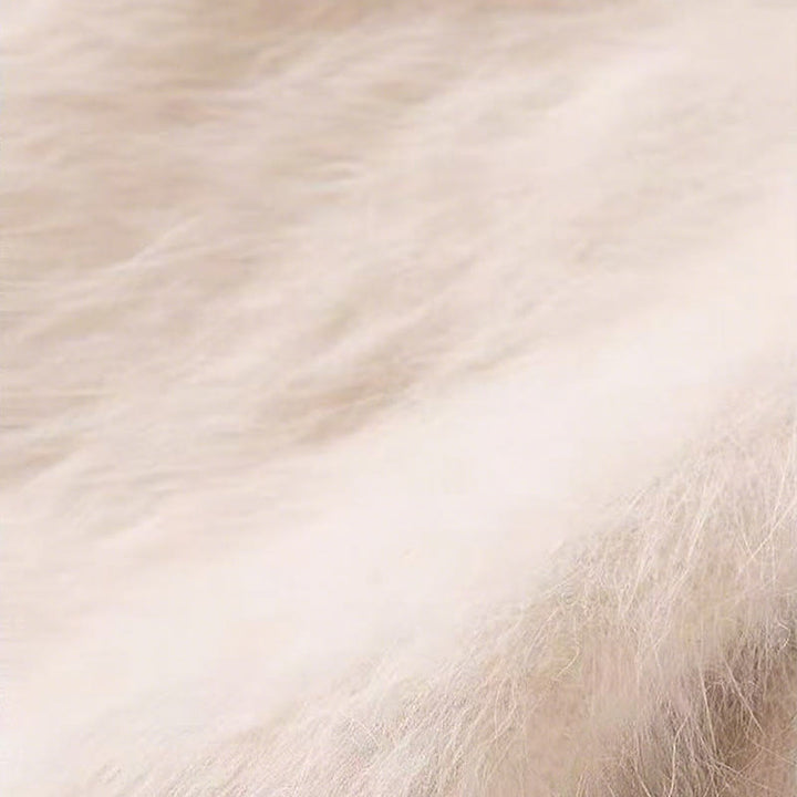 Gants en cuir suédé patchwork en fausse fourrure de lapin pour femmes - image 2