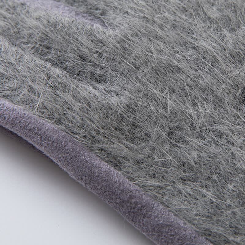 Gants en cuir suédé patchwork en fausse fourrure de lapin pour femmes - image 5