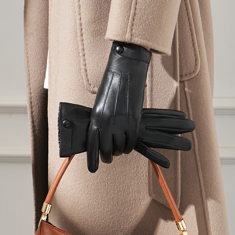 Gants en cuir de mouton véritable Sophisticated Touch pour femmes - image 7