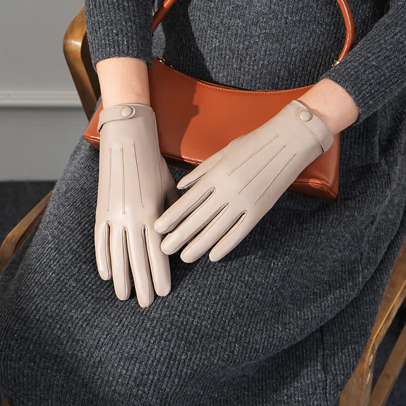 Gants en cuir de mouton véritable Sophisticated Touch pour femmes - image 1