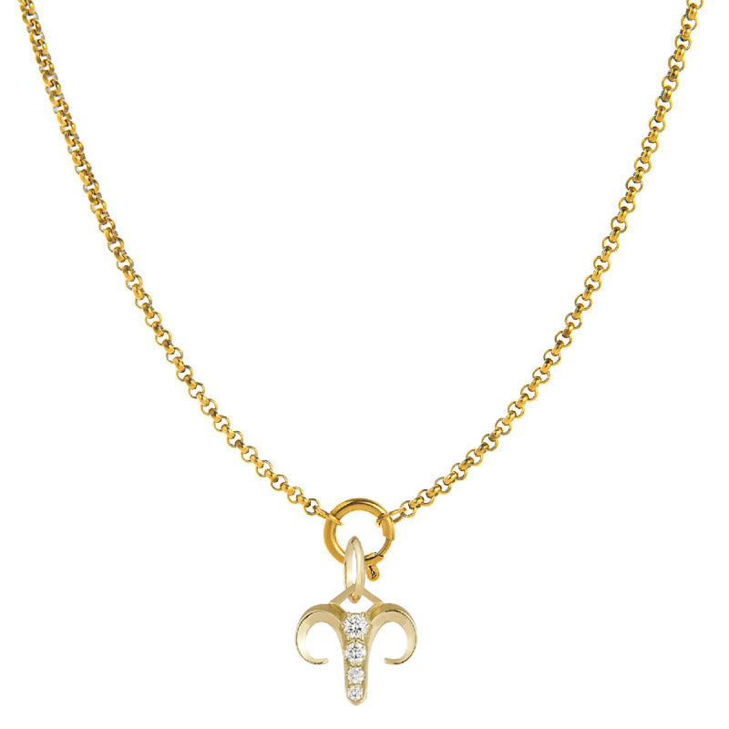 Collier orné de diamants représentant le symbole du zodiaque - Bélier - image 1