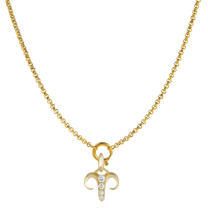 Collier orné de diamants représentant le symbole du zodiaque - Bélier - image 1