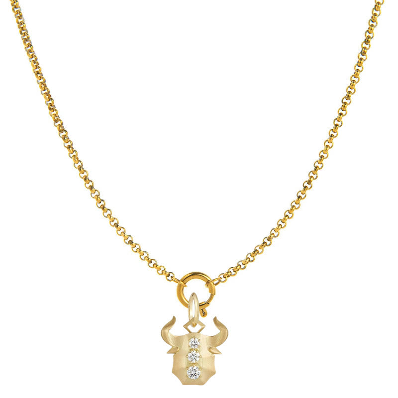Collier orné de diamants représentant le symbole du zodiaque - Taureau - image 2