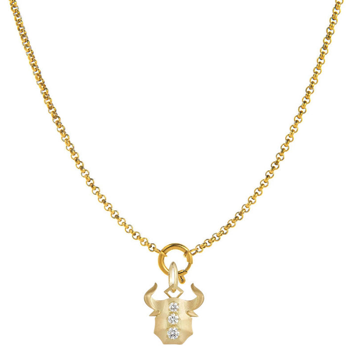 Collier orné de diamants représentant le symbole du zodiaque - Taureau - image 2