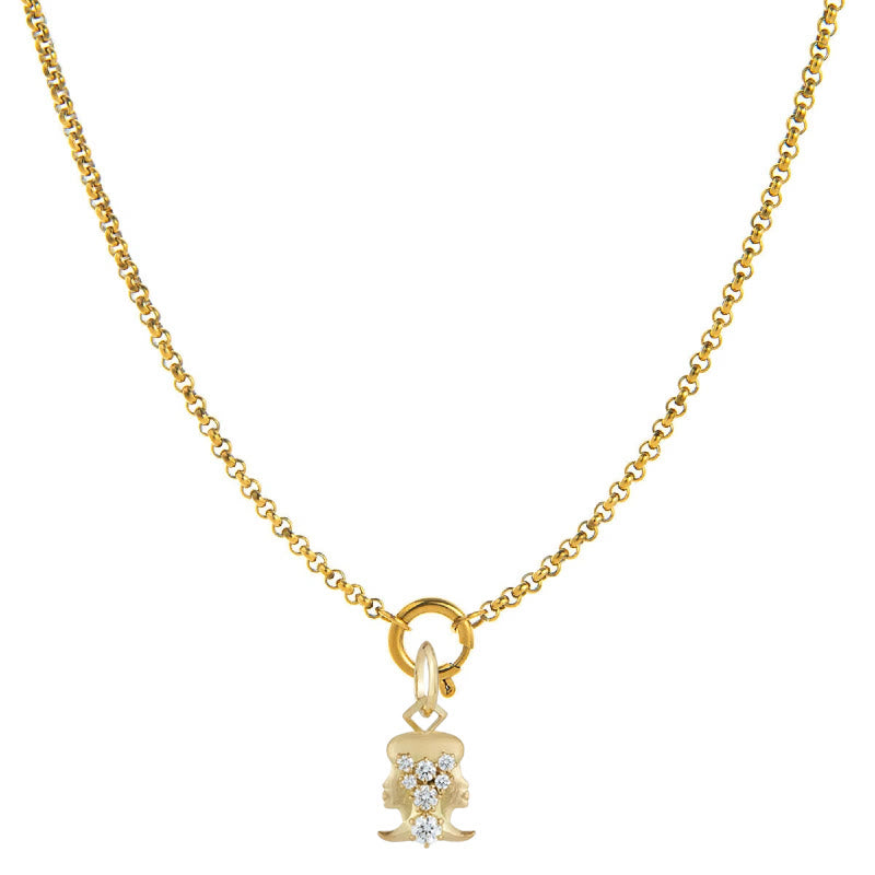 Collier orné de diamants représentant le symbole du zodiaque - Gémeaux - image 3