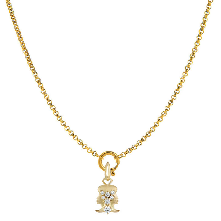 Collier orné de diamants représentant le symbole du zodiaque - Gémeaux - image 3