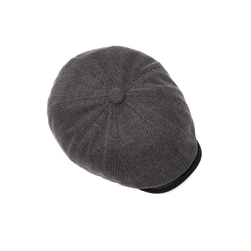Béret homme rétro d'hiver à bord contrasté en maille texturée - image 1