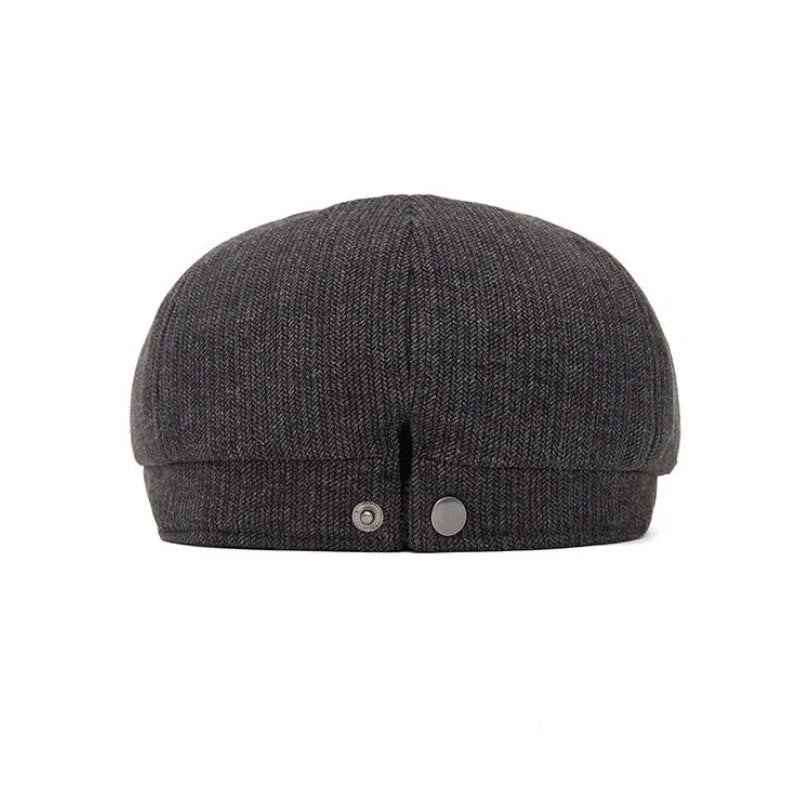 Béret homme rétro d'hiver à bord contrasté en maille texturée - image 2