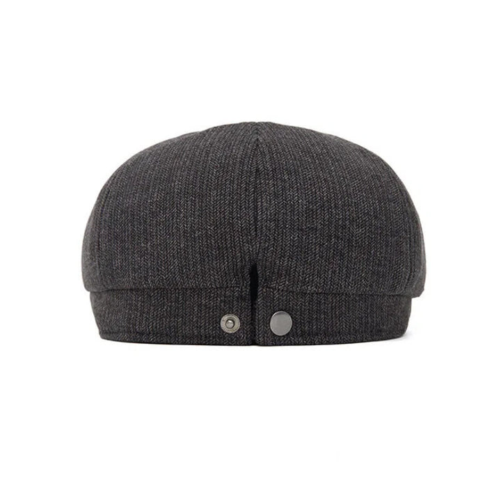 Béret homme rétro d'hiver à bord contrasté en maille texturée - image 2