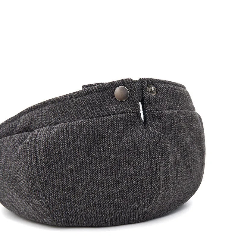 Béret homme rétro d'hiver à bord contrasté en maille texturée - image 4