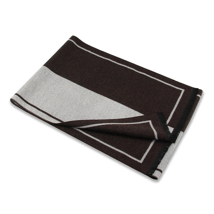 Écharpe chaude à franges rayée classique pour homme - image 6