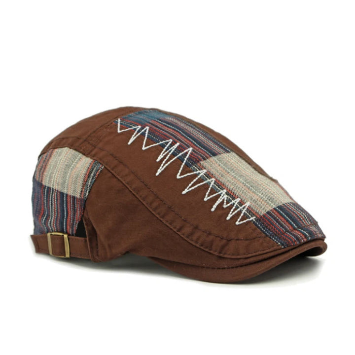 Béret d'hiver patchwork rétro coloré pour homme - image 2