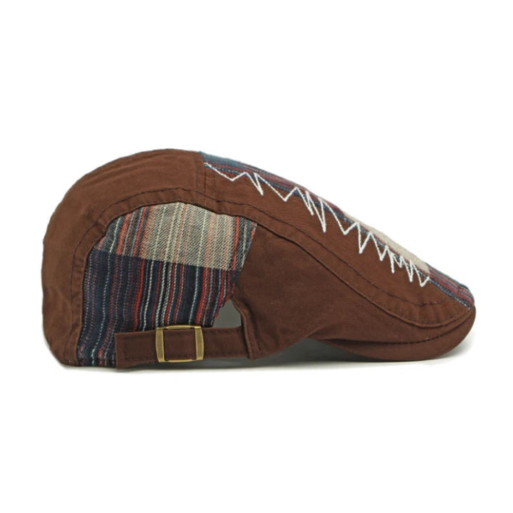 Béret d'hiver patchwork rétro coloré pour homme - image 3