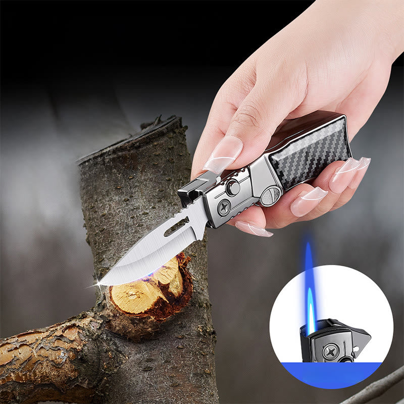 Couteau pliant multifonctionnel portable 2 en 1 et briquet - image 2