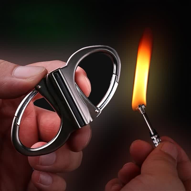 Briquet à pétrole réutilisable avec porte-clés allumettes à double anneau - image 1