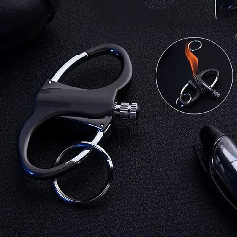 Briquet à pétrole réutilisable avec porte-clés allumettes à double anneau - Noir - image 0