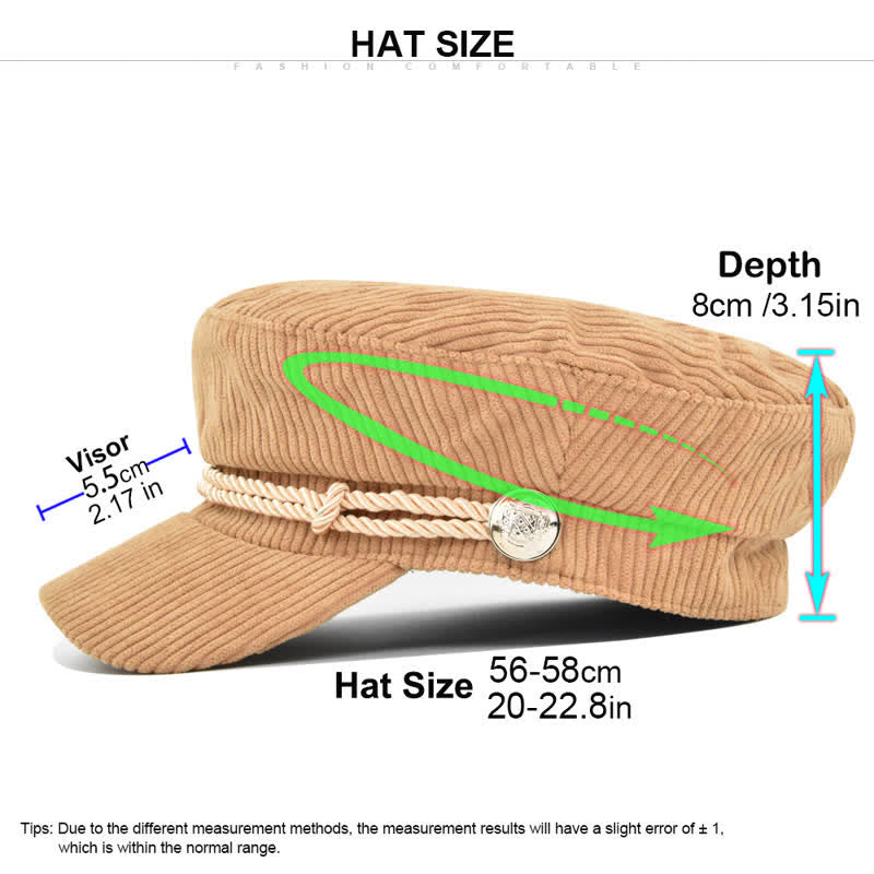 Béret style marin en velours côtelé avec bandeau en corde tressée - image 7